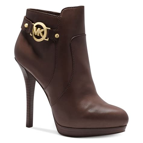 michael kors heels brown|Michael Kors heeled booties.